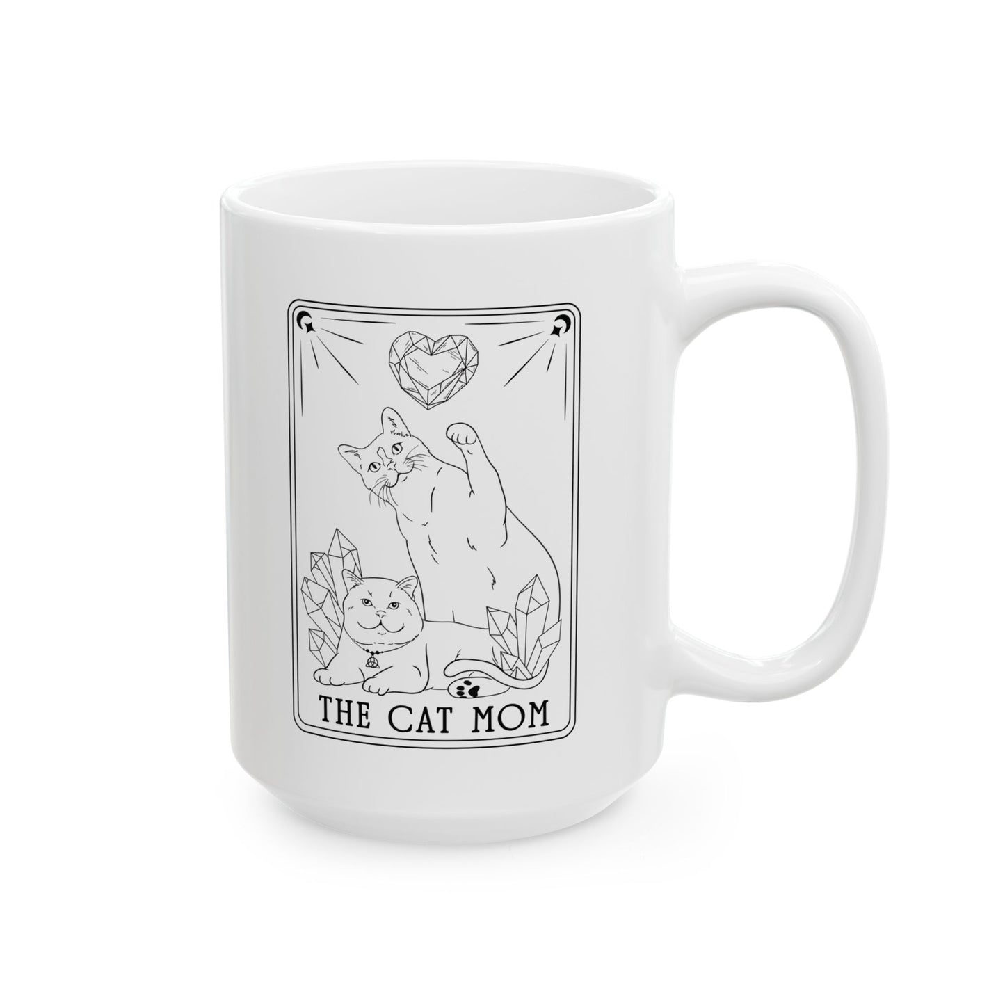 The Cat Mom Tarot Ceramic Mug, (11oz, 15oz)