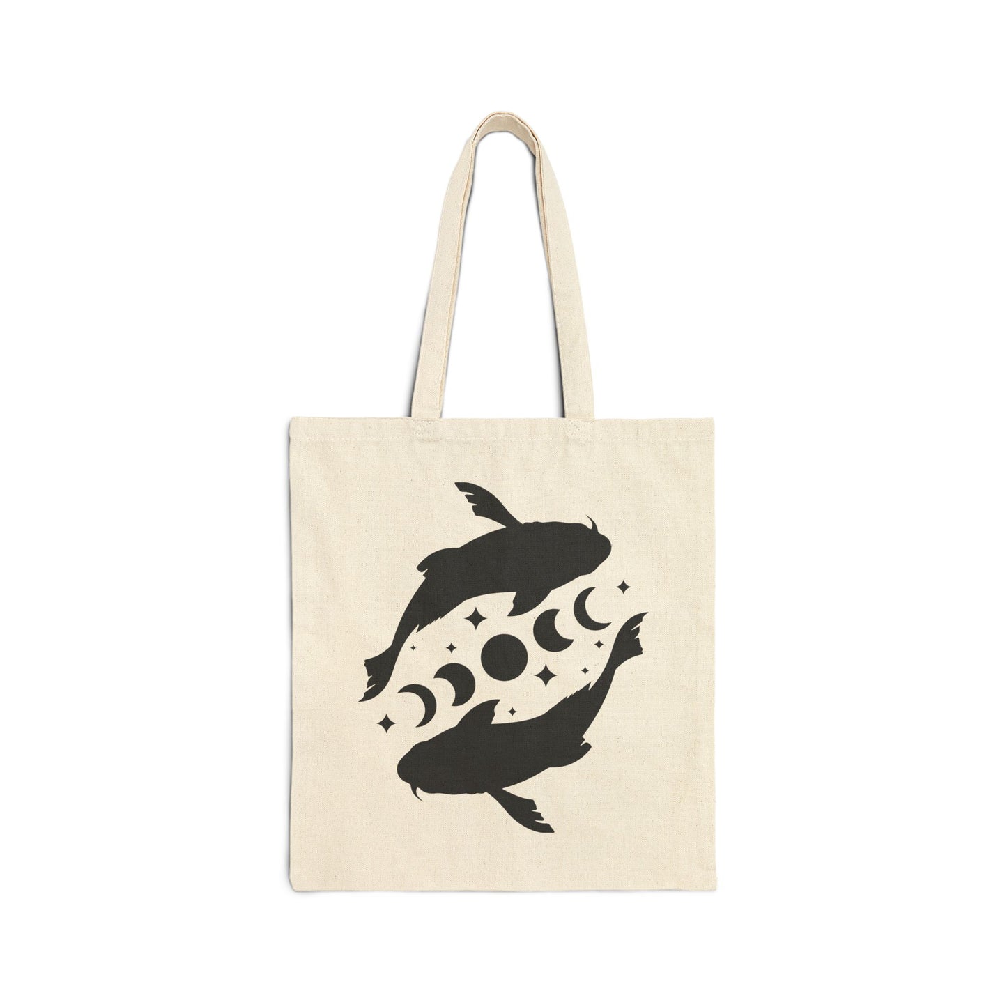 Koi Fish Moon Phase | Cotton Canvas Tote Bag
