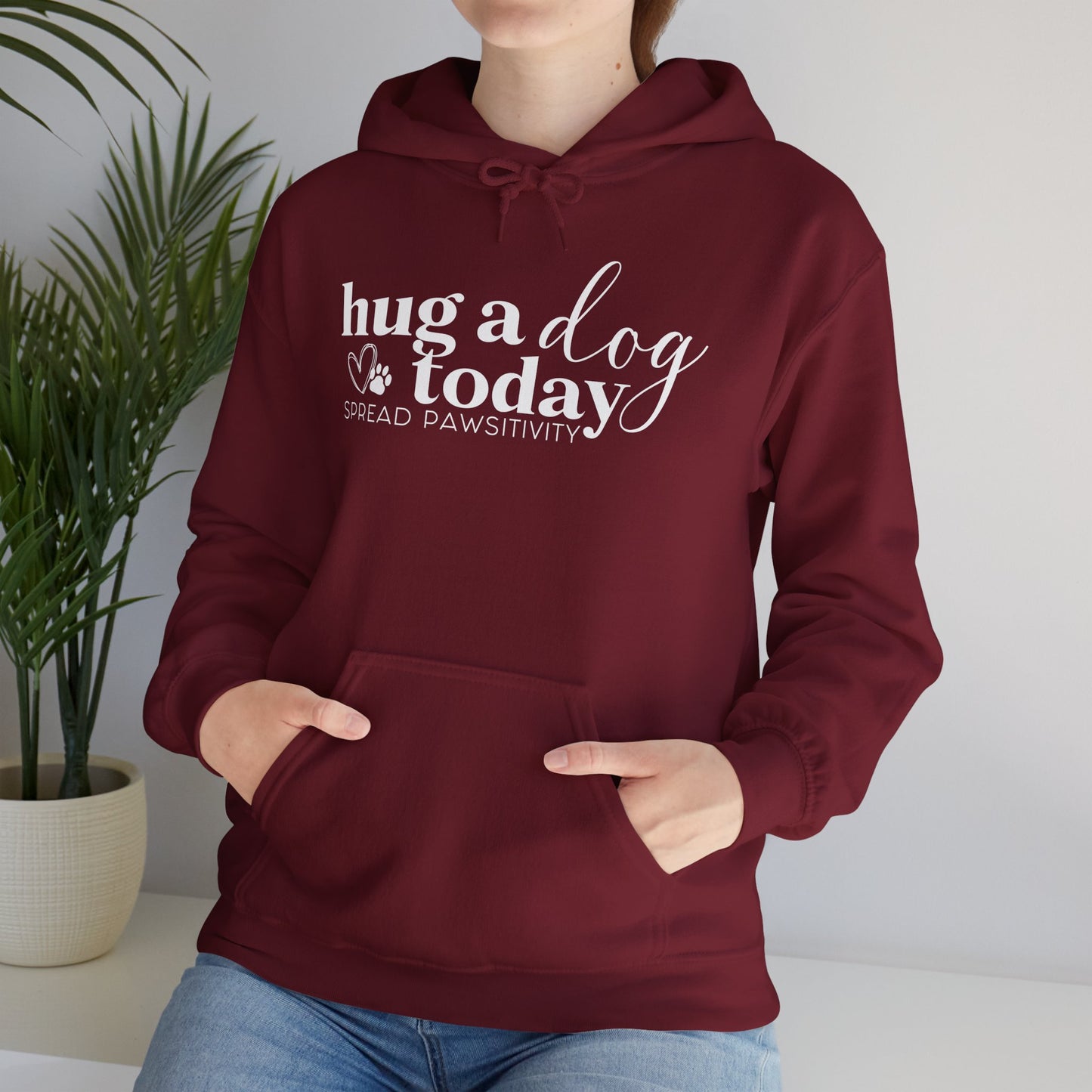 Hug a Dog Today Spread Pawsitivity - Hoodie