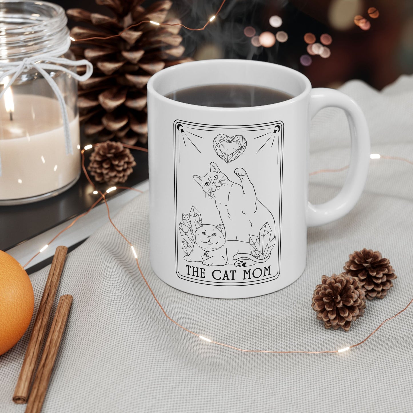The Cat Mom Tarot Ceramic Mug, (11oz, 15oz)
